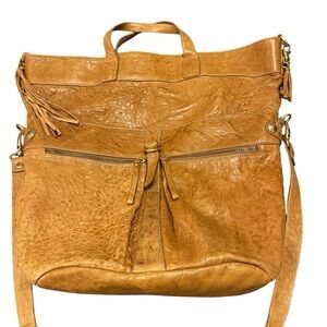 Aleanto Made in Italy Large Bucket Bag with Adjustable Straps Vintage Finish